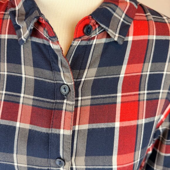 Banana Republic Women's Navy/Red Plaid Dress, Size 8 - Picture 2 of 8